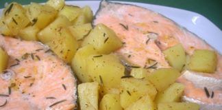 SALMON con PATATAS a las FINAS HIERBAS